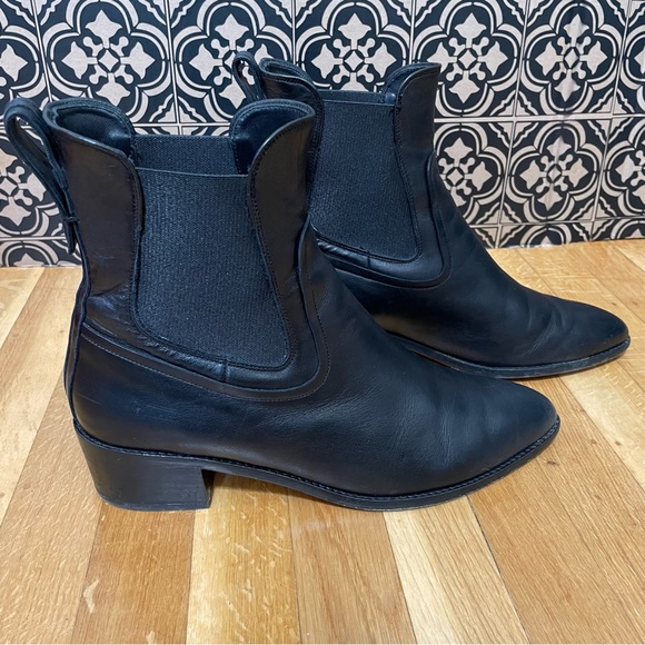 Veronica Beard Wells Leather Calf Chelsea Block Heel Boot size 10.5 to size 11 - Picture 6 of 14